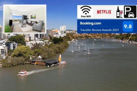 Amazing River View 3 Bedroom Apartment Brisbane CBD Netflix Fast Wifi Carpark - Accommodation Coffs Harbour 0